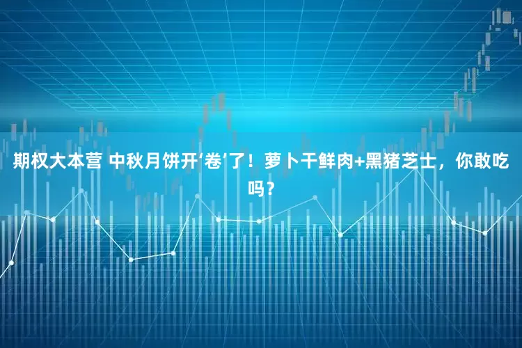 期权大本营 中秋月饼开‘卷’了!萝卜干鲜肉+黑猪芝士,你敢吃吗?